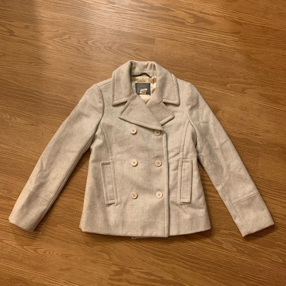 J. Crew Gray Double Breasted Wool Peacoat
